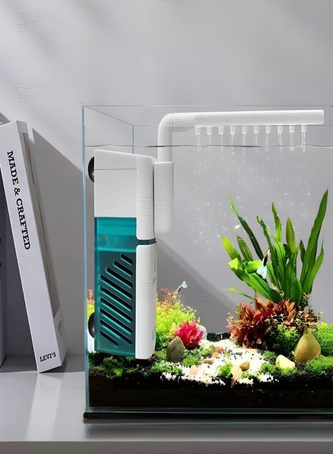 VAYINATO VY01F Mini Waterfall Internal Filter - Premium White, 2W Ultra Quiet Aquarium Filter, 280 L/H Flow, Suitable for Nano Fish Tanks & Small Aquariums - Image 1